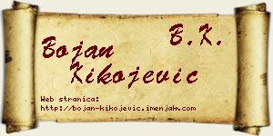 Bojan Kikojević vizit kartica